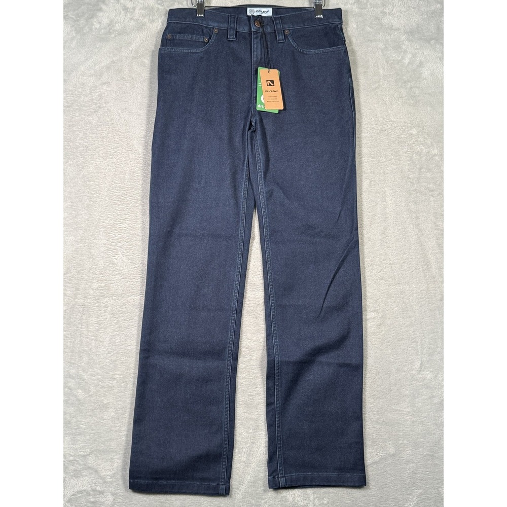 Flylow Denim Ditch Pant Mens 32x32 Blue Jeans Straight Leg Performance Workwear‎